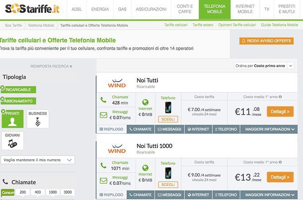 Offerte Wind con telefono