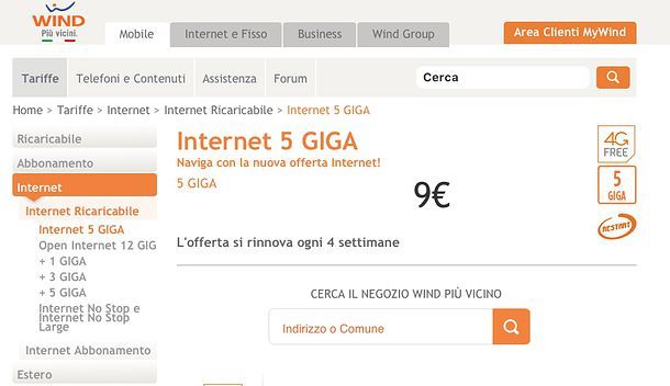 Offerte Wind smartphone