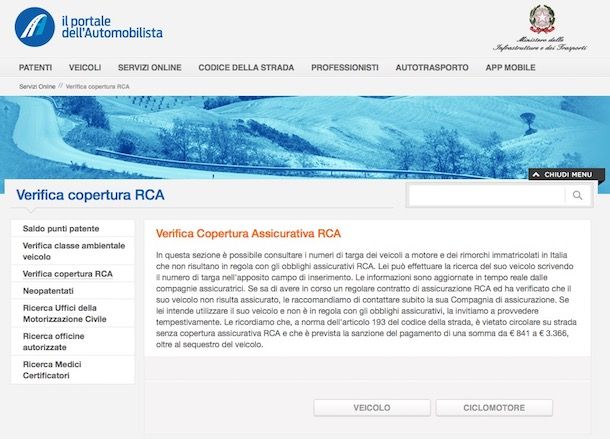 Come verificare copertura assicurativa