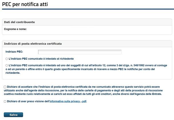 Come registrare PEC su Agenzia entrate