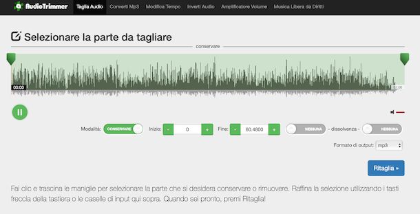 Taglia audio di AudioTrimmer