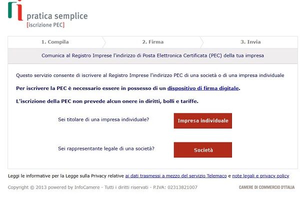 Come registrare PEC alla Camera di commercio