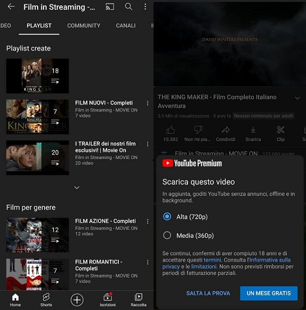 Come scaricare film gratis da YouTube