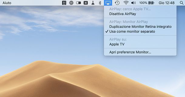 Come sdoppiare lo schermo del Mac in modalità wireless