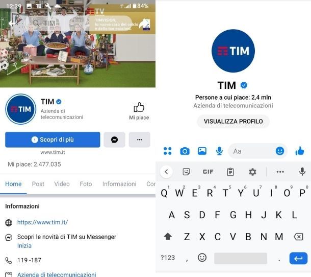 Chat Facebook TIM