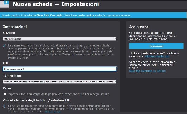 Come impostare Google come pagina iniziale di una nuova scheda