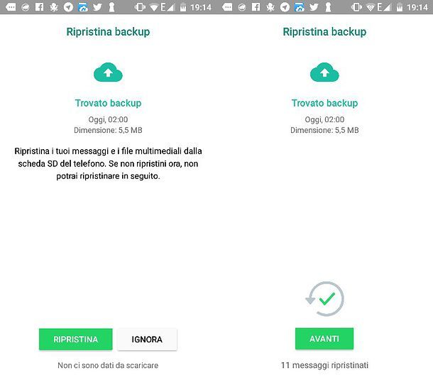 Come ripristinare backup WhatsApp