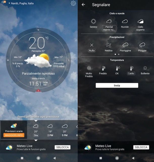 Altre app meteo Android