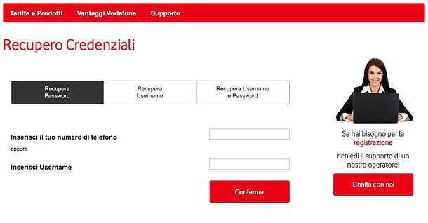 Come registrare Vodafone