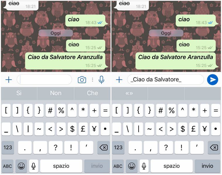 Come scrivere in corsivo su WhatsApp Salvatore Aranzulla