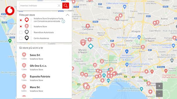 Trova negozio Vodafone