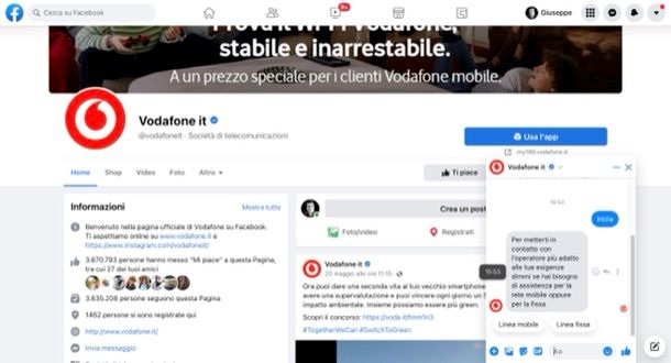Assistenza Vodafone online