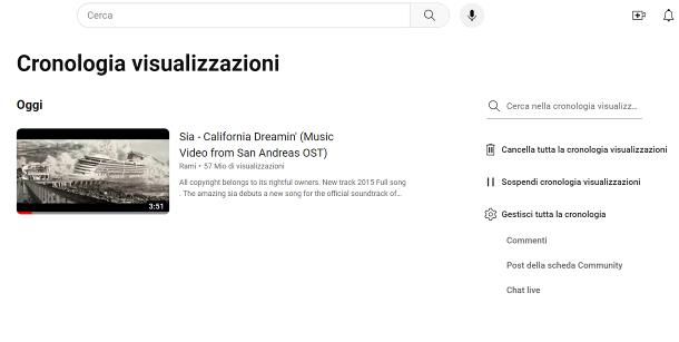 Come cercare nella cronologia di YouTube