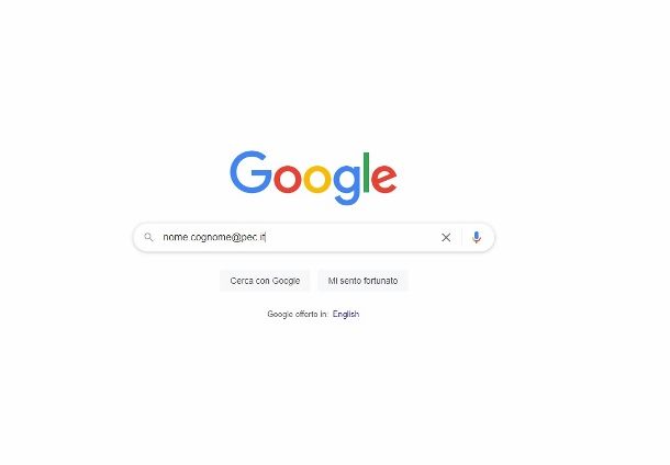 Ricerca PEC Google