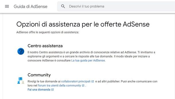 contattare Adsense