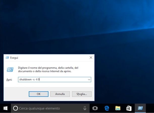 Come spegnere Windows 10