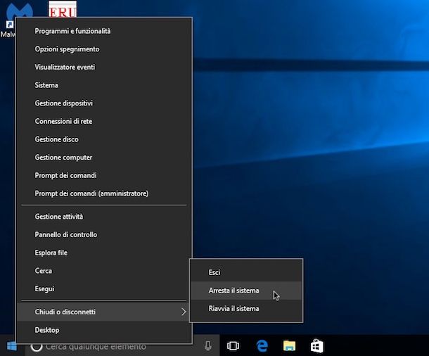 Come spegnere Windows 10