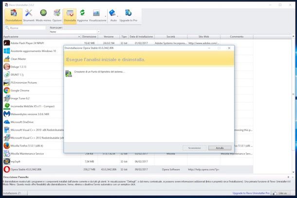 Come disinstallare programmi Windows 10