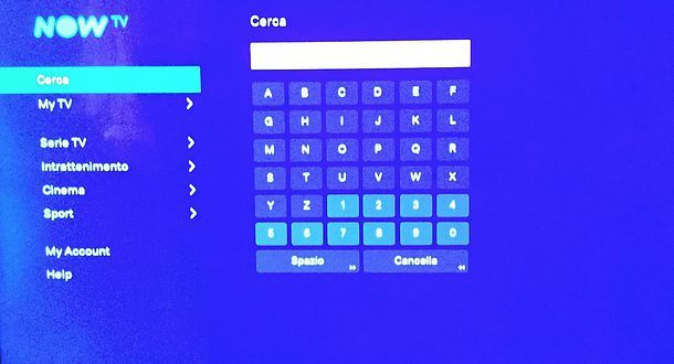 NOW TV Box ricerca