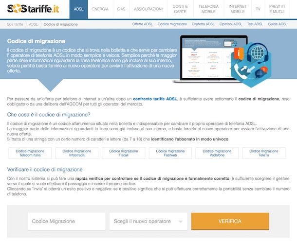 Come verificare codice migrazione