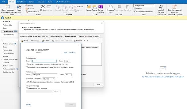Come configurare mail Aruba su Microsoft Outlook