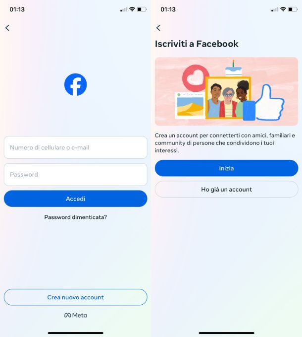 Iscriversi a Facebook da smartphone