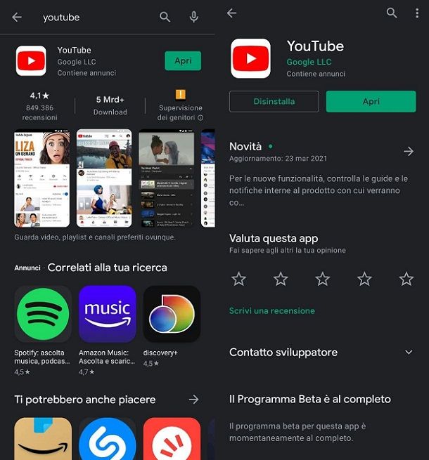 Come scaricare YouTube gratis su Android