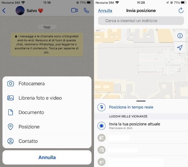 Come rintracciare posizione iPhone da WhatsApp