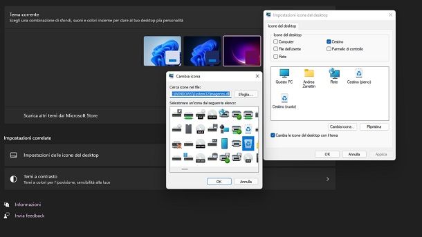 Come cambiare icone predefinite desktop Windows 11