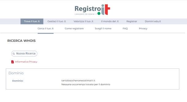 Come verificare se un dominio è libero