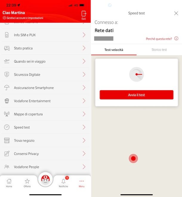 Speed test Vodafone mobile