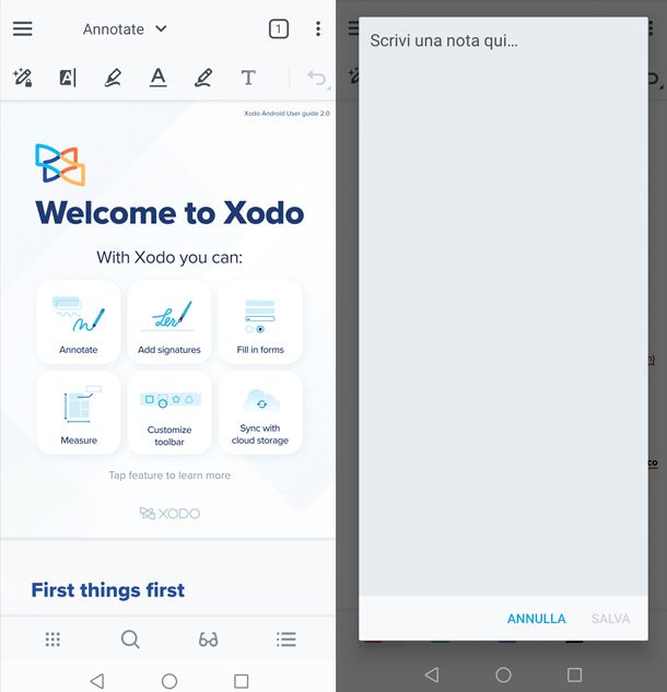 App per scrivere Xodo PDF Lettore & Editor