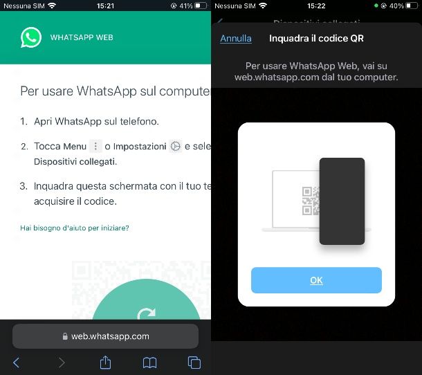 Come scannerizzare codice QR WhatsApp da telefono a telefono