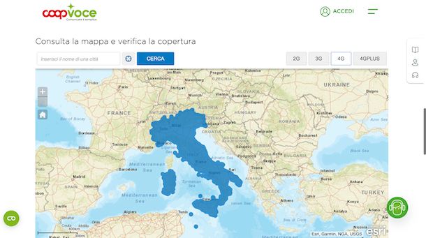 Verifica copertura CoopVoce