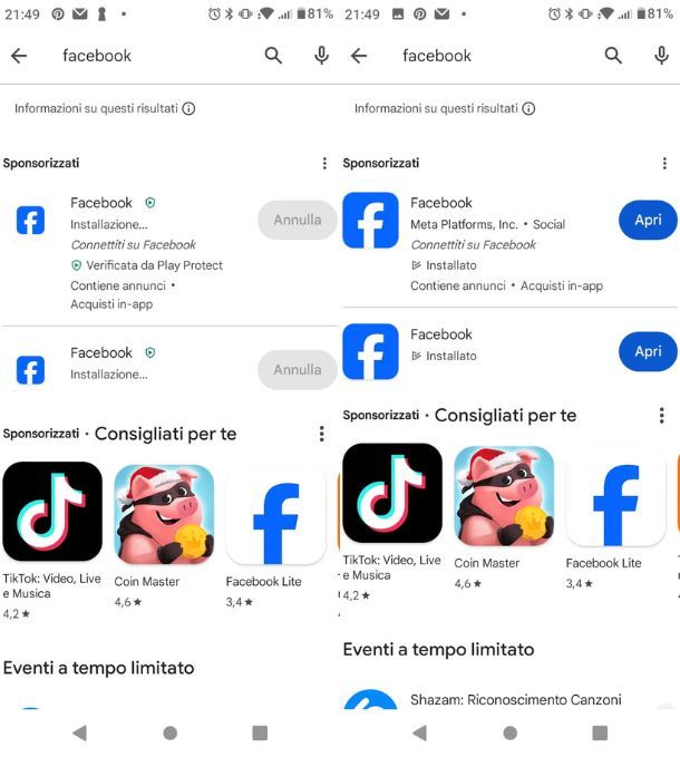 Scaricare Facebook Android