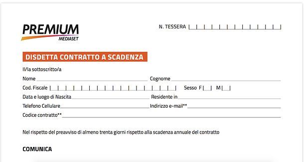 Disdire Mediaset Premium modulo