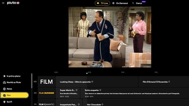 Pluto TV Film gratis senza registrazione