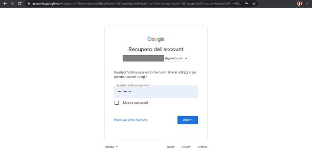 Come recuperare password email