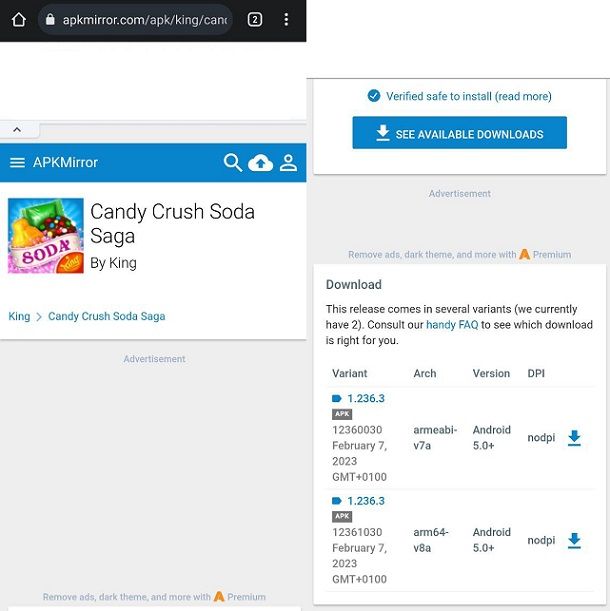Scaricare Candy Crush Soda Saga APKMirror Metodo alternativo Android