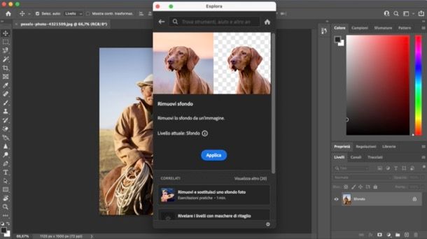 Funzione automatica per scontornare foto su Photoshop