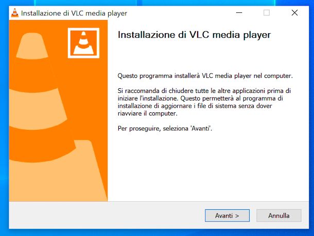 Installazione VLC su Windows 10