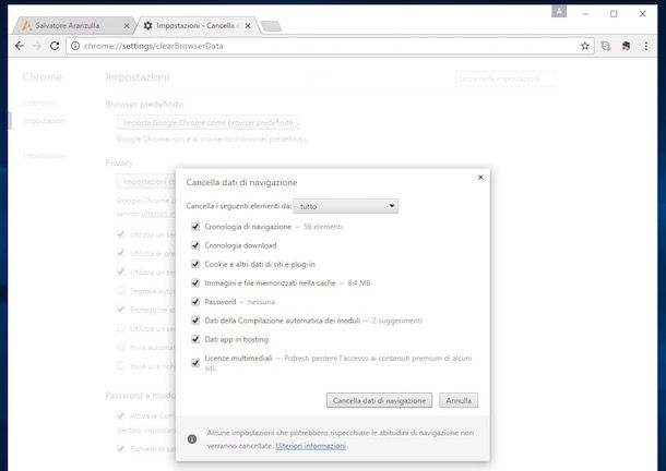 Come cancellare cronologia Google Chrome