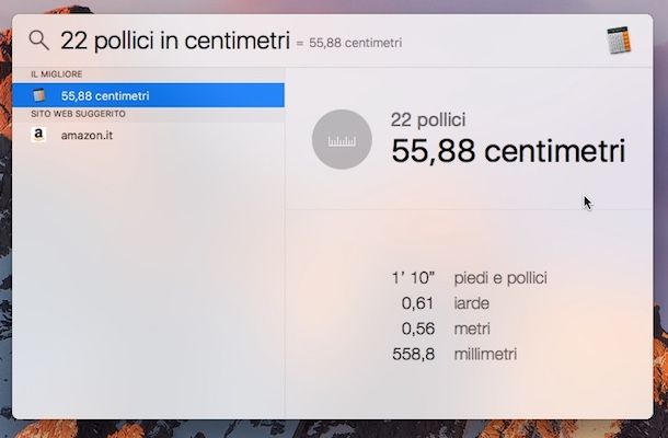 Come convertire pollici in centimetri