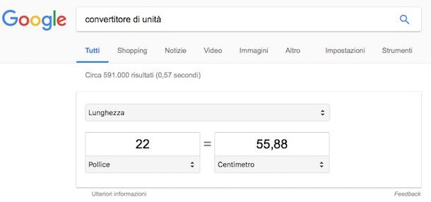Come convertire pollici in centimetri