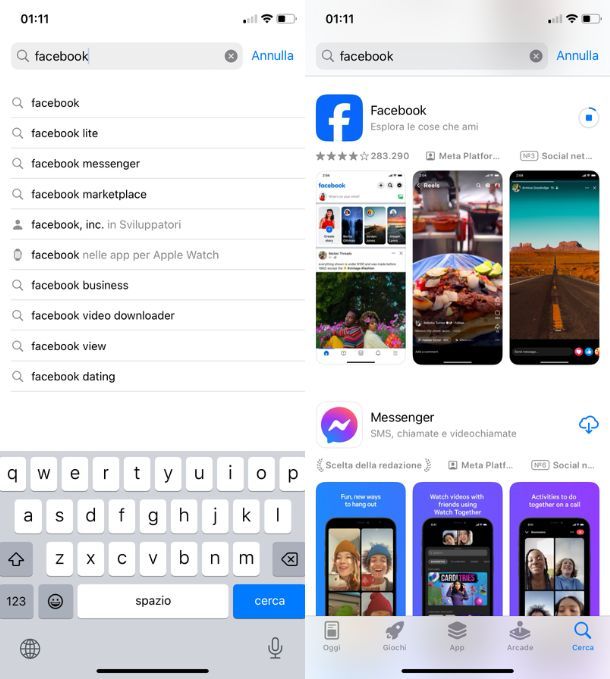 Scaricare Facebook iOS
