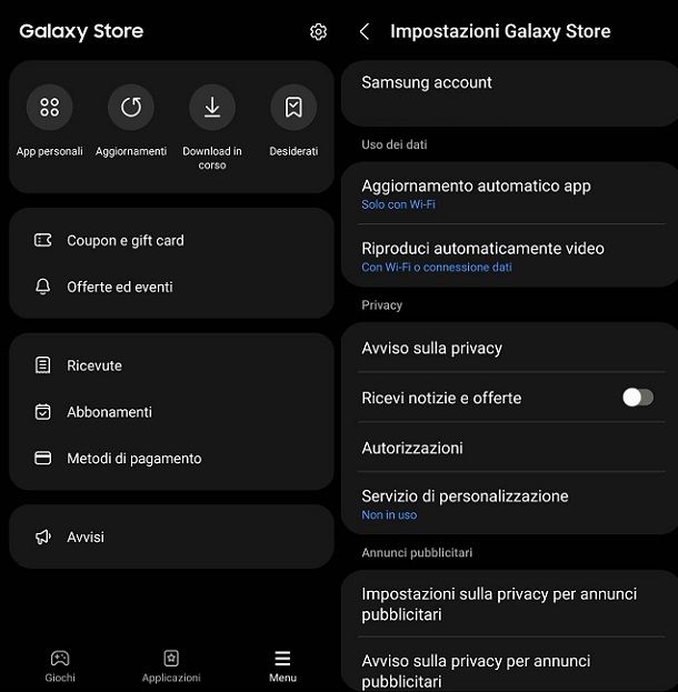 Come aggiornare applicazioni su Samsung