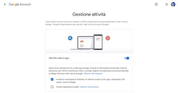 Gestione attività Google