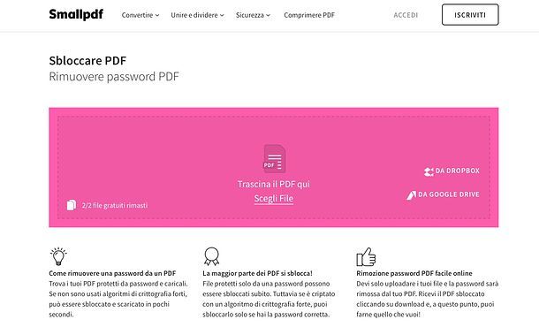 Come rimuovere password PDF