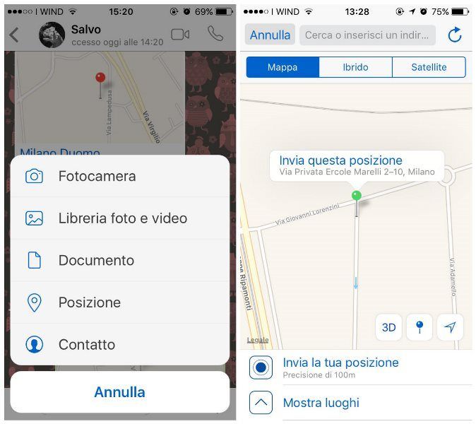 Come rintracciare posizione cellulare tramite WhatsApp (iOS)