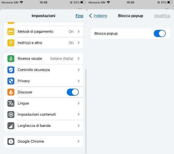 Come bloccare popup Chrome su iPhone/iPad